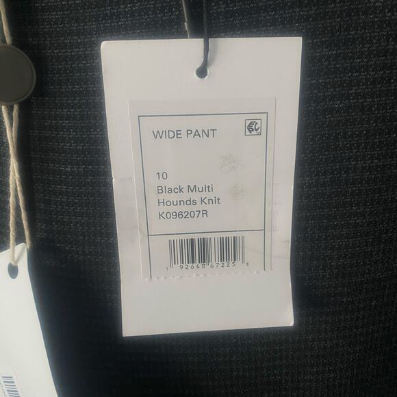 NWT Theory Wide‎ Pant Black Multi Hounds Knit Trouser Size 10 - Picture 5 of 10